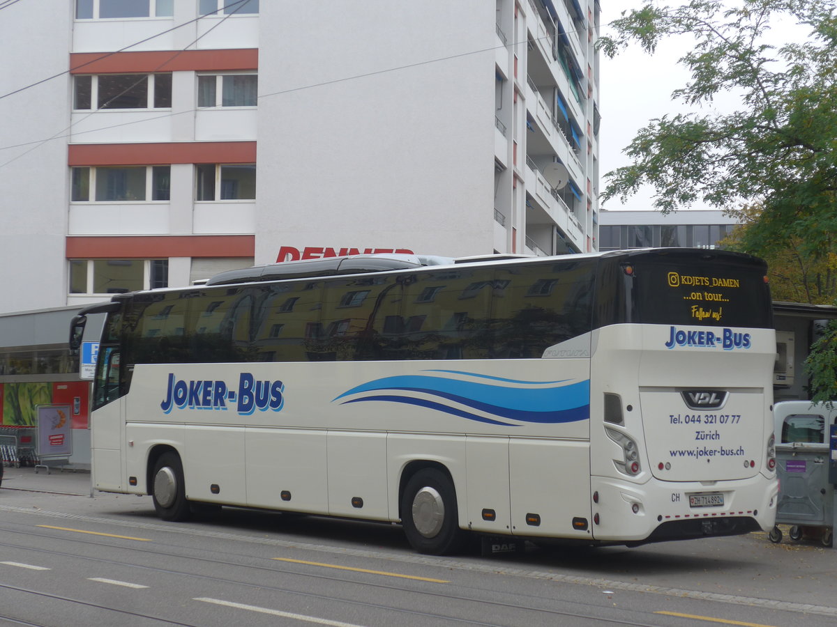(210'448) - Joker-Bus, Zrich - ZH 714'892 - VDL am 20. Oktober 2019 in Bern, Weissenbhl
