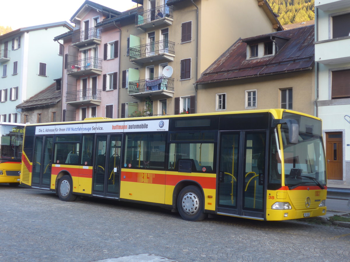 (210'495) - Meyer, Gschenen - Nr. 38/UR 9345 - Mercedes (ex BLT Oberwil Nr. 38) am 26. Oktober 2019 beim Bahnhof Airolo