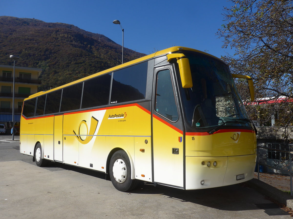 (210'581) - ATV, Rivera - Nr. 15/TI 215'026 - Bova (ex AutoPostale Ticino; ex PostAuto Bern) am 26. Oktober 2019 in Rivera, Garage