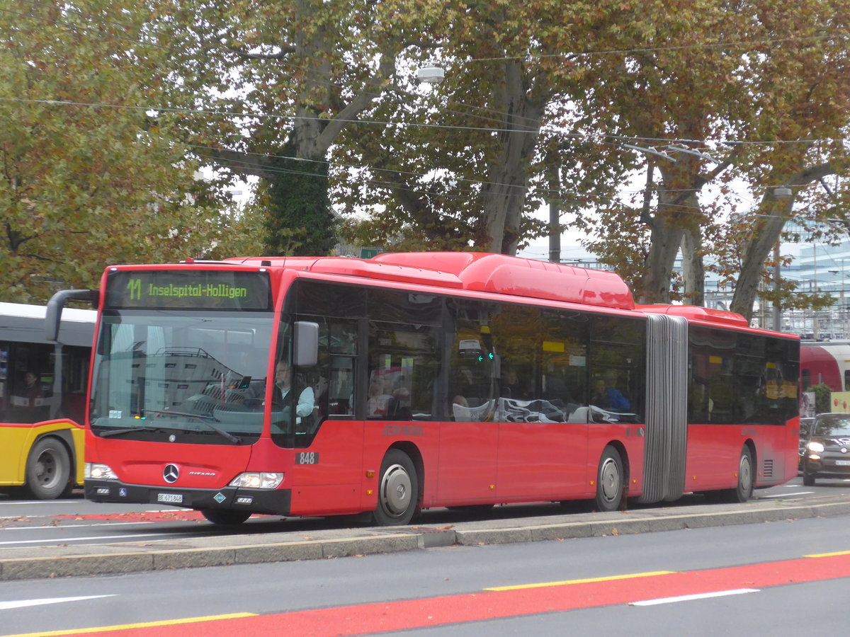 (210'718) - Bernmobil, Bern - Nr. 848/BE 671'848 - Mercedes am 29. Oktober 2019 in Bern, Inselplatz