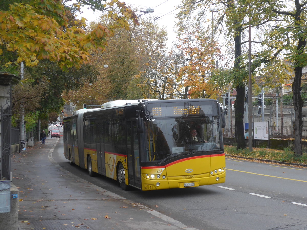 (210'722) - PostAuto Bern - Nr. 681/BE 820'681 - Solaris am 29. Oktober 2019 in Bern, Laupenstrasse