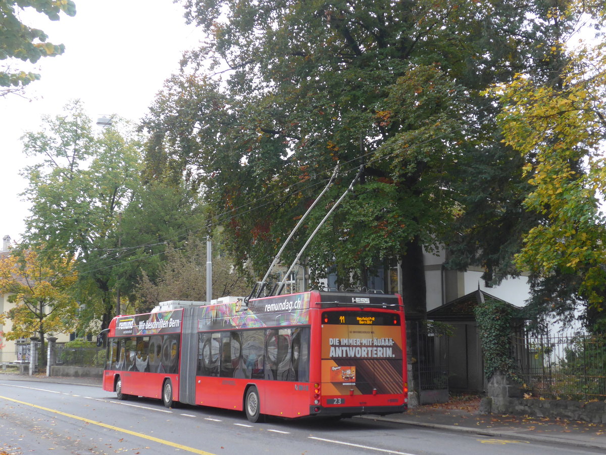 (210'729) - Bernmobil, Bern - Nr. 23 - Hess/Hess Gelenktrolleybus am 29. Oktober 2019 in Bern, Laupenstrasse