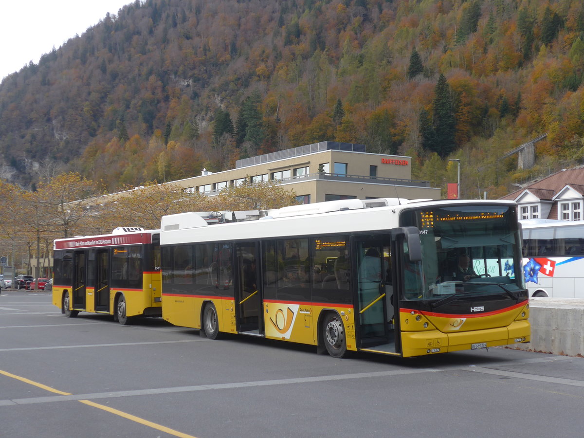 (210'959) - PostAuto Bern - Nr. 6/BE 669'359 - Hess (ex Klopfstein, Laupen Nr. 6) am 10. November 2019 beim Bahnhof Interlaken Ost