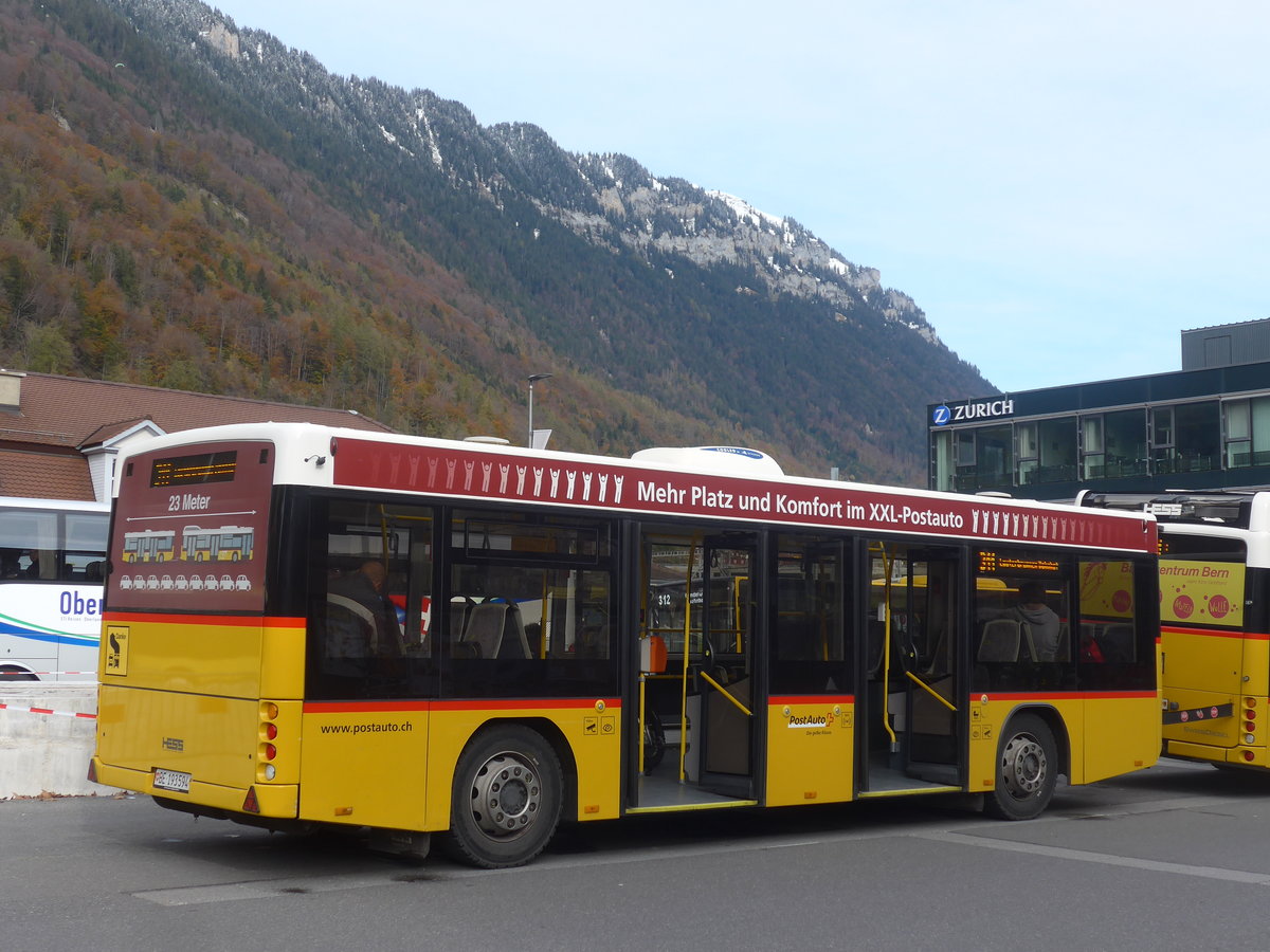 (210'961) - PostAuto Bern - BE 193'594 - Lanz+Marti/Hess Personenanhnger (ex Klopfstein, Laupen) am 10. November 2019 beim Bahnhof Interlaken Ost