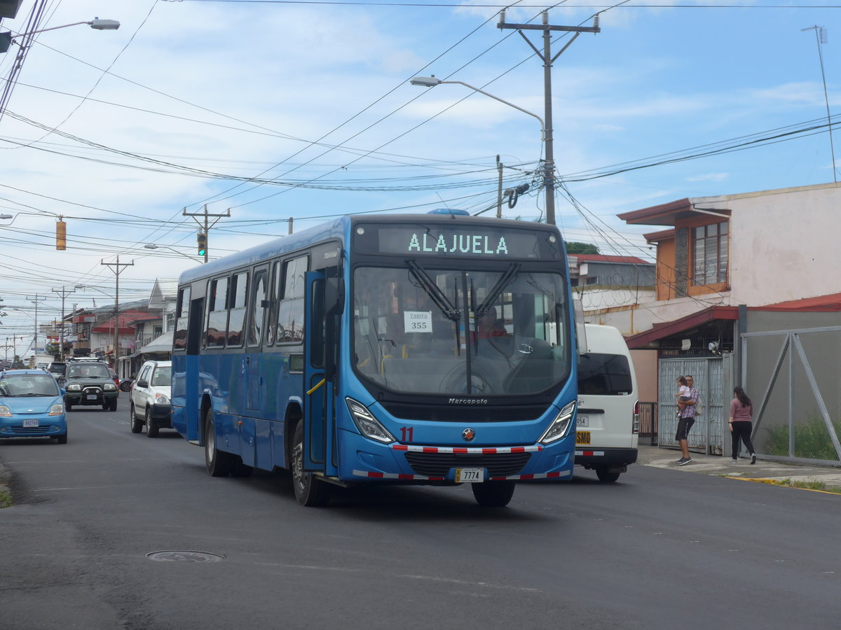 (211'092) - Alpizar, Desamparados - Nr. 11/7774 - Marcopolo am 13. November 2019 in Alajuela