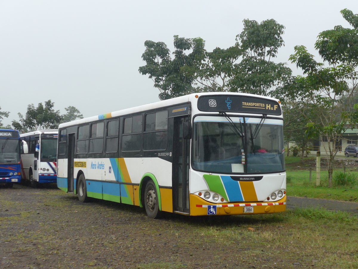 (211'756) - Transportes H&F, Cartago - 3064 - Busscar am 20. November 2019 in La Fortuna