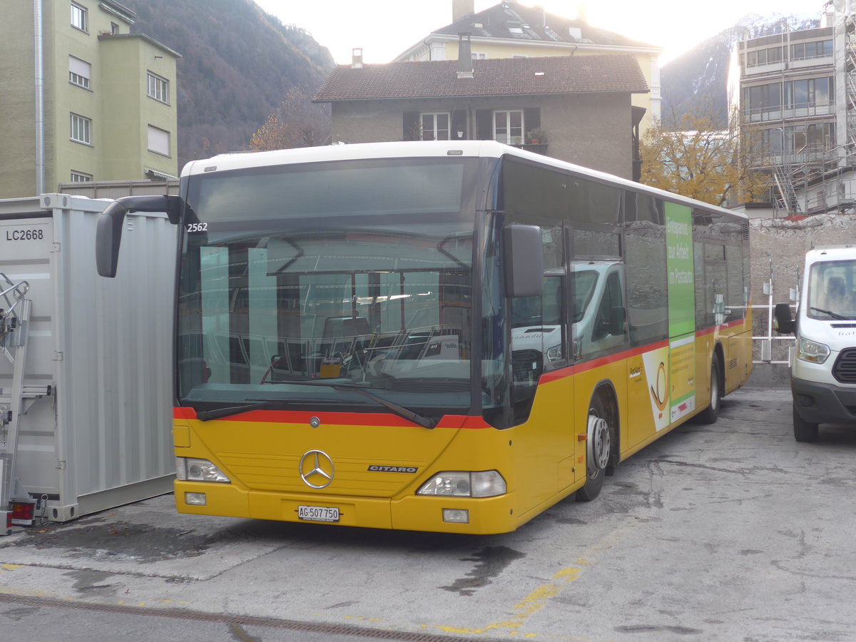 (212'562) - PostAuto Nordschweiz - AG 507'750 - Mercedes (ex Kuhn, Merenschwand; ex PostAuto Nordschweiz) am 7. Dezember 2019 in Chur, Postgarage