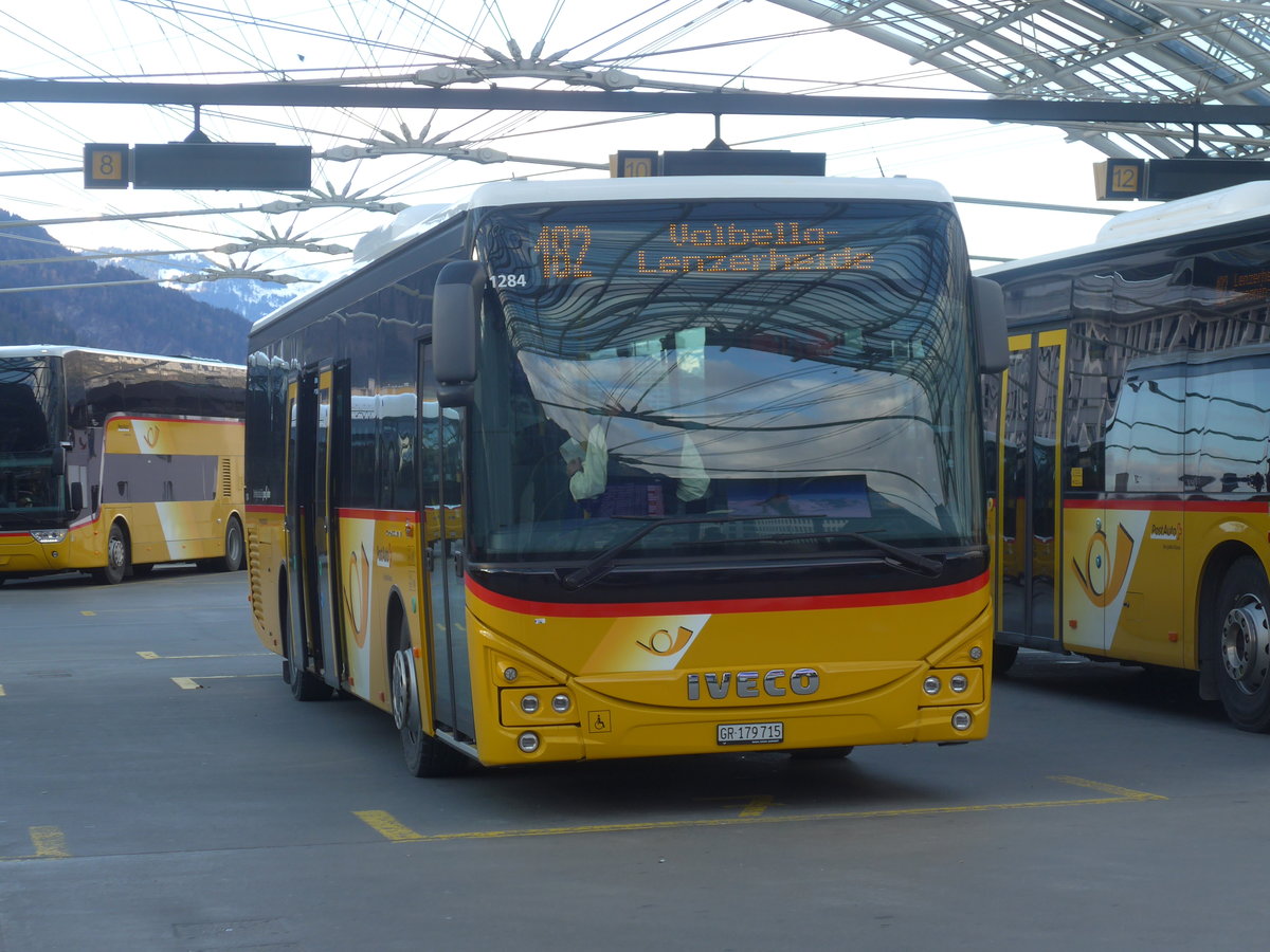 (212'583) - PostAuto Graubnden - GR 179'715 - Iveco am 7. Dezember 2019 in Chur, Postautostation