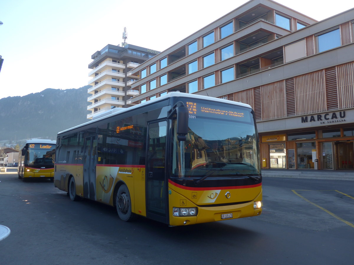(212'593) - Fontana, Ilanz - Nr. 22/GR 105'478 - Irisbus am 7. Dezember 2019 beim Bahnhof Ilanz