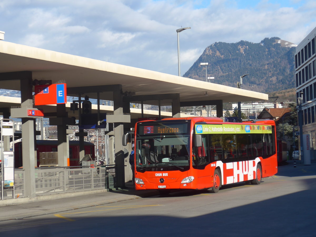 (212'628) - SBC Chur - Nr. 16/GR 97'516 - Mercedes am 7. Dezember 2019 beim Bahnhof Chur