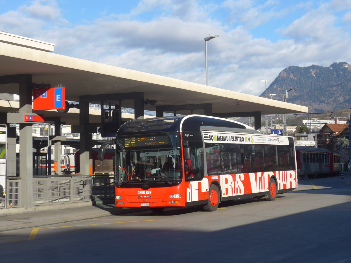 (212'629) - SBC Chur - Nr. 15/GR 97'515 - MAN am 7. Dezember 2019 beim Bahnhof Chur