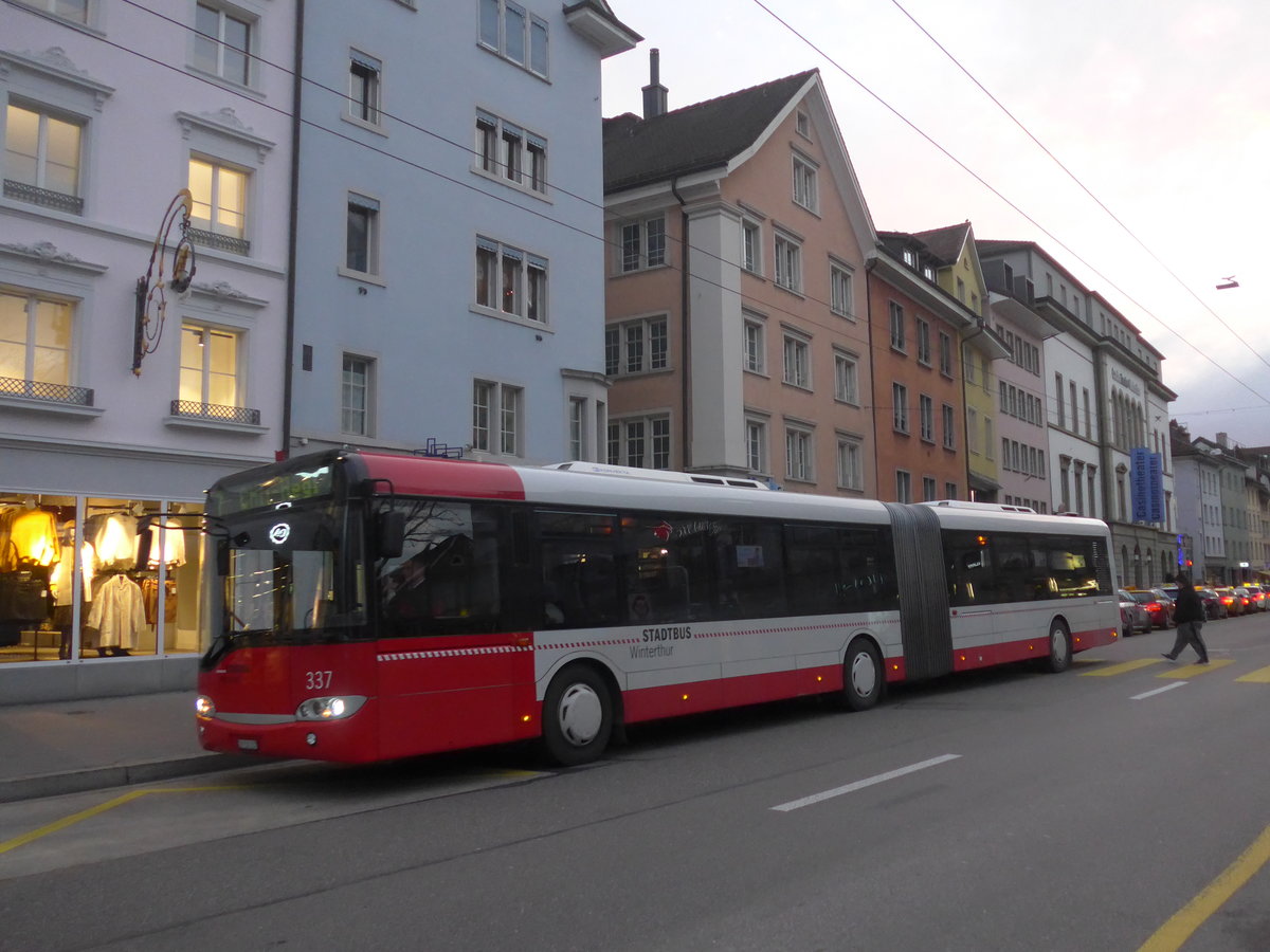 (212'668) - SW Winterthur - Nr. 337/ZH 730'337 - Solaris am 7. Dezember 2019 in Winterthur, Schmidgasse