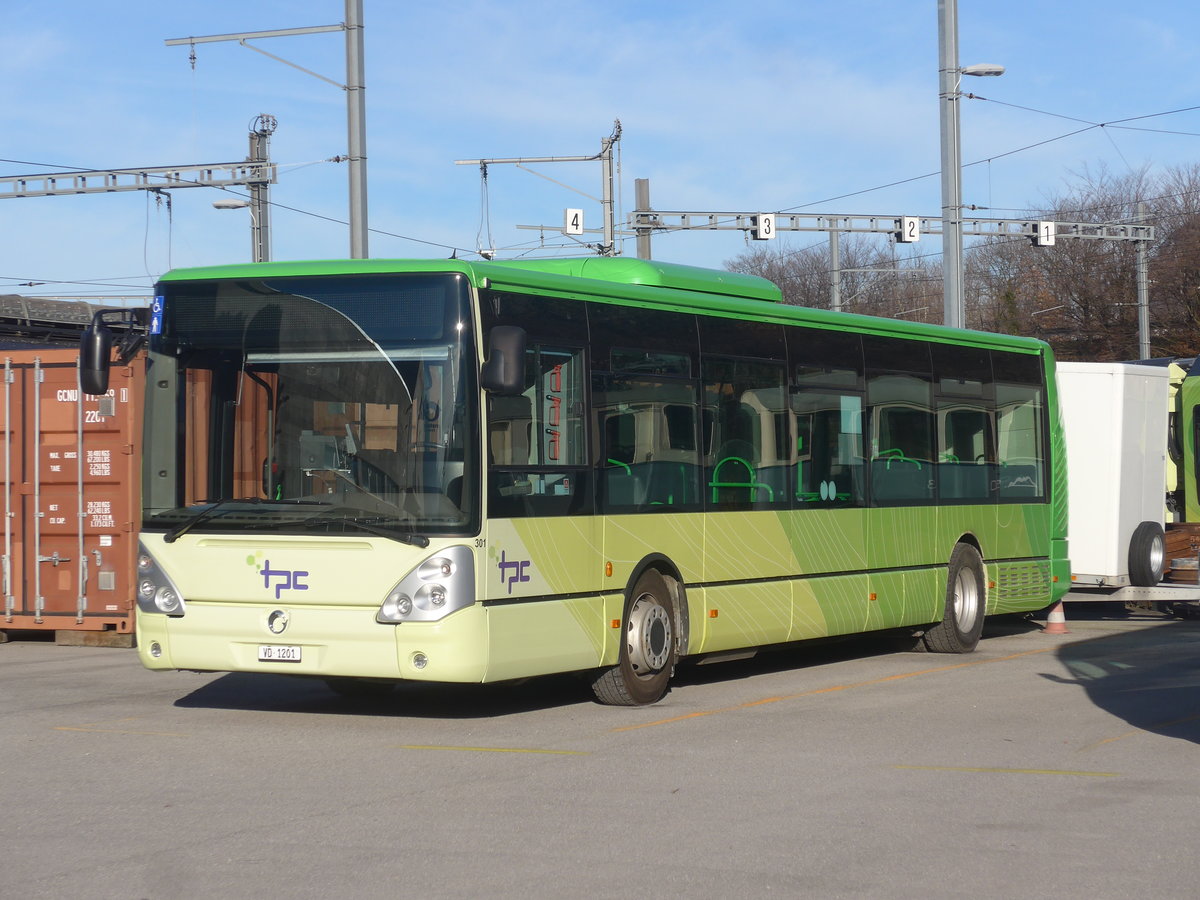 (212'720) - TPC Aigle - Nr. 301/VD 1201 - Irisbus am 8. Dezember 2019 in Aigle, Dpt