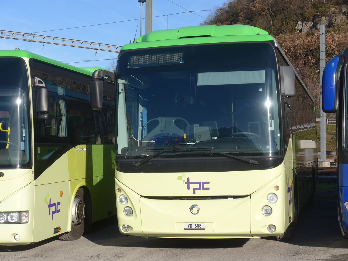 (212'725) - TPC Aigle - Nr. 14/VD 608 - Irisbus am 8. Dezember 2019 in Aigle, Dpt