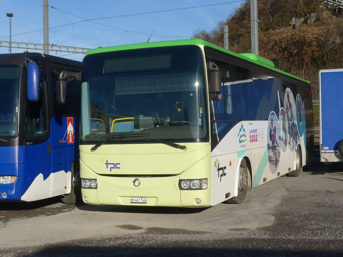 (212'727) - TPC Aigle - Nr. 11/VD 467'746 - Irisbus am 8. Dezember 2019 in Aigle, Dpt