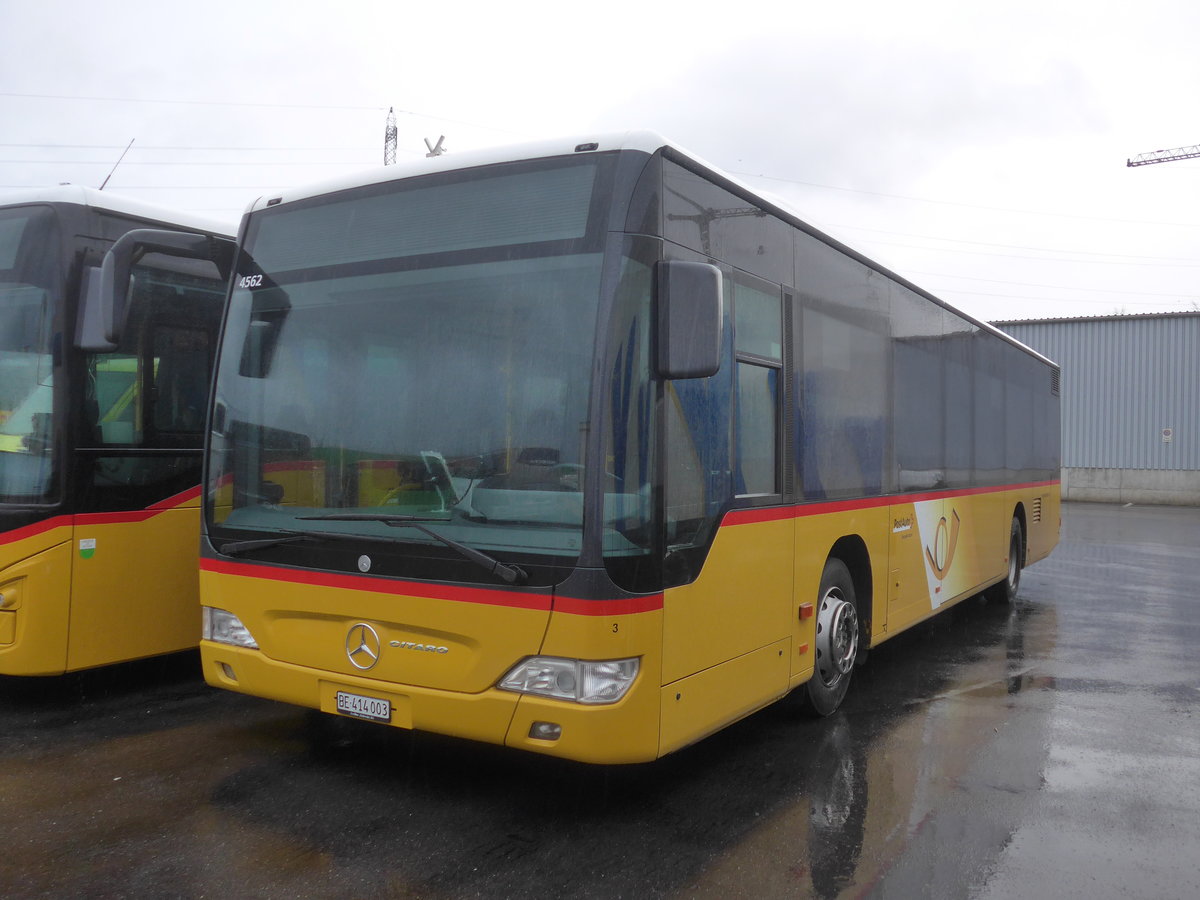 (213'044) - PostAuto Bern - Nr. 3/BE 414'003 - Mercedes (ex Klopfstein, Laupen Nr. 3) am 22. Dezember 2019 in Kerzers, Interbus