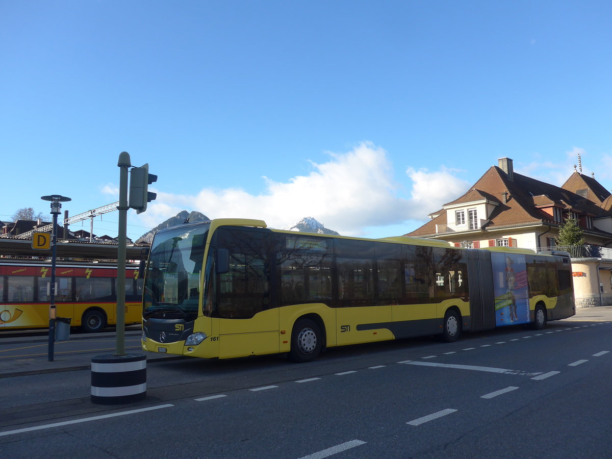 (213'110) - STI Thun - Nr. 161/BE 752'161 - Mercedes am 25. Dezember 2019 beim Bahnhof Spiez
