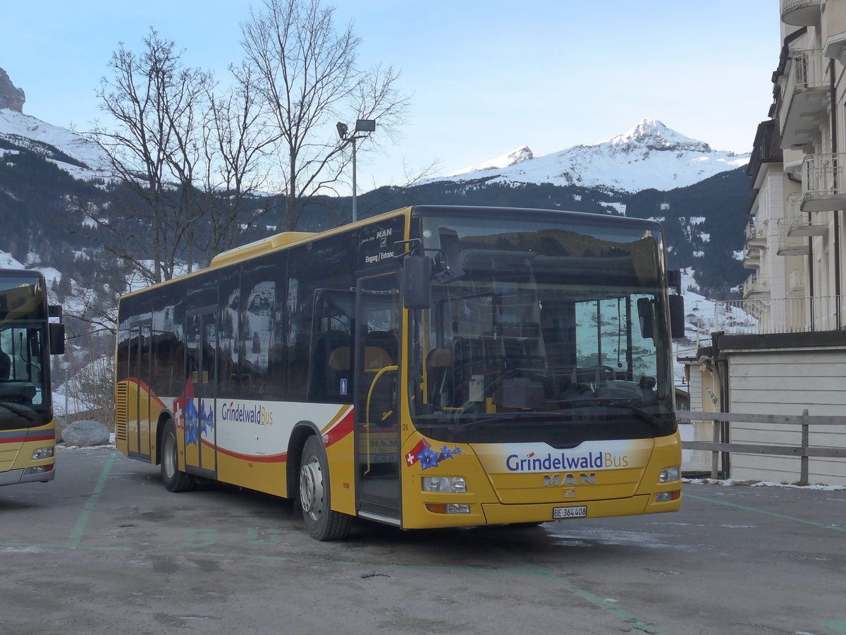 (213'151) - Grindelwaldbus, Grindelwald - Nr. 24/BE 364'408 - MAN/Gppel am 26. Dezember 2019 beim Bahnhof Grindelwald