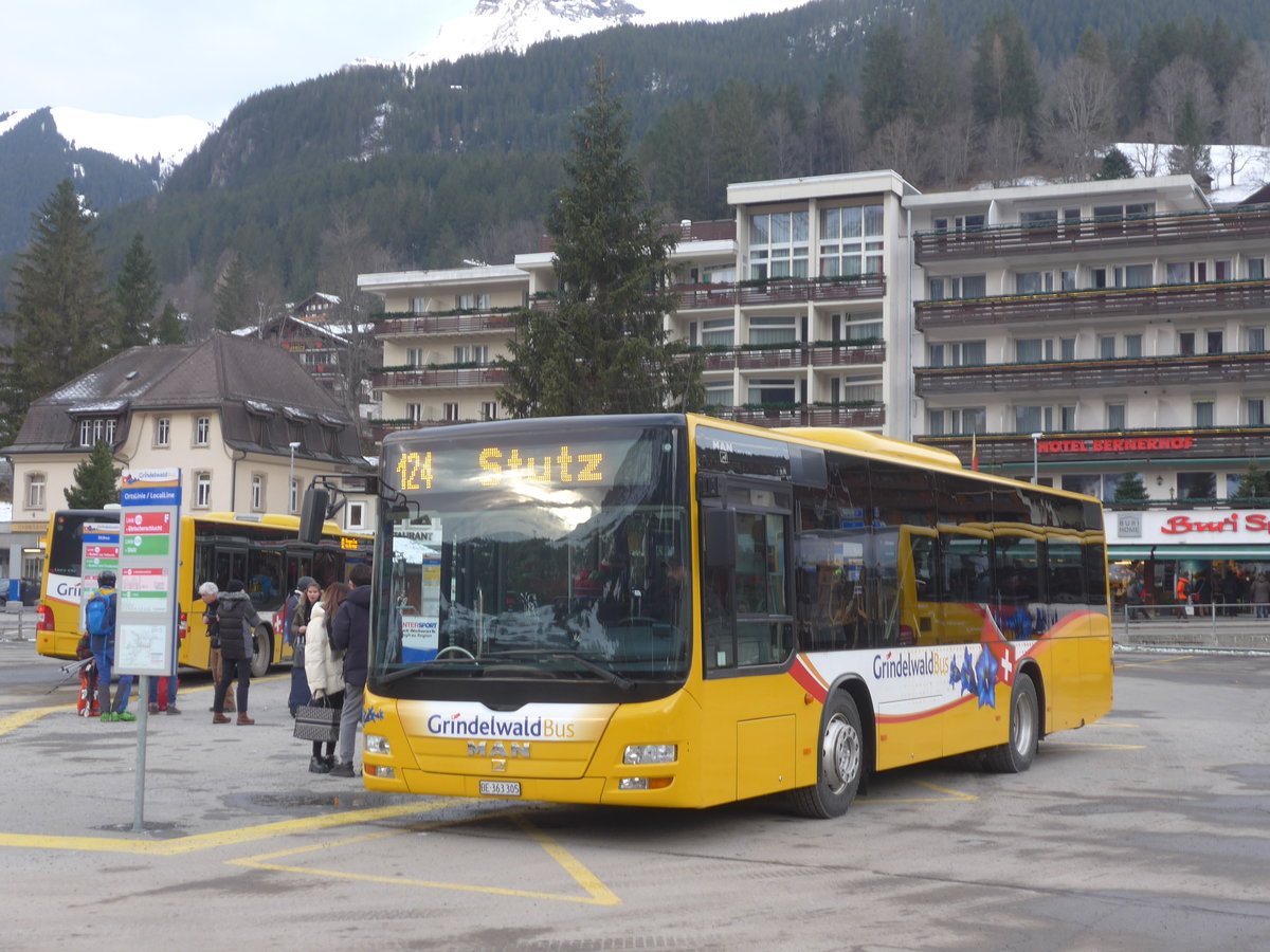 (213'186) - Grindelwaldbus, Grindelwald - Nr. 19/BE 363'305 - MAN/Gppel am 26. Dezember 2019 beim Bahnhof Grindelwald