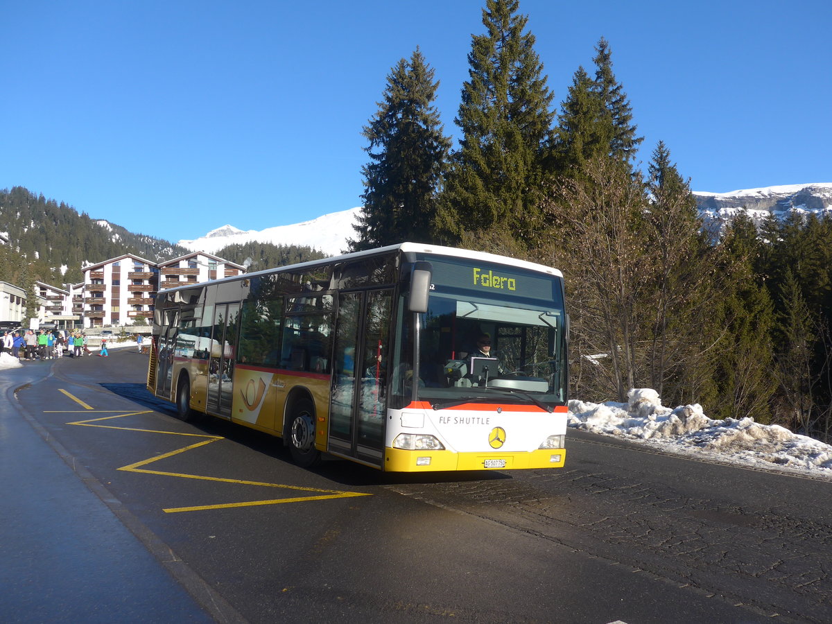 (213'236) - PostAuto Nordschweiz - AG 507'750 - Mercedes (ex Kuhn, Merenschwand; ex PostAuto Nordschweiz) am 1. Januar 2020 in Laax, Bergbahnen (Einsatz Stuppan)