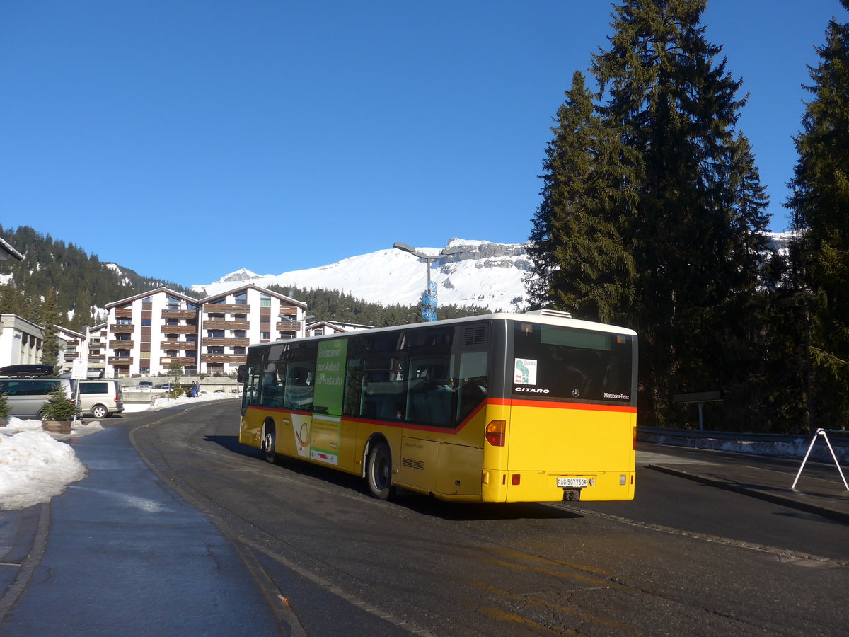 (213'242) - PostAuto Nordschweiz - AG 507'750 - Mercedes (ex Kuhn, Merenschwand; ex PostAuto Nordschweiz) am 1. Januar 2020 in Laax, Bergbahnen (Einsatz Stuppan)