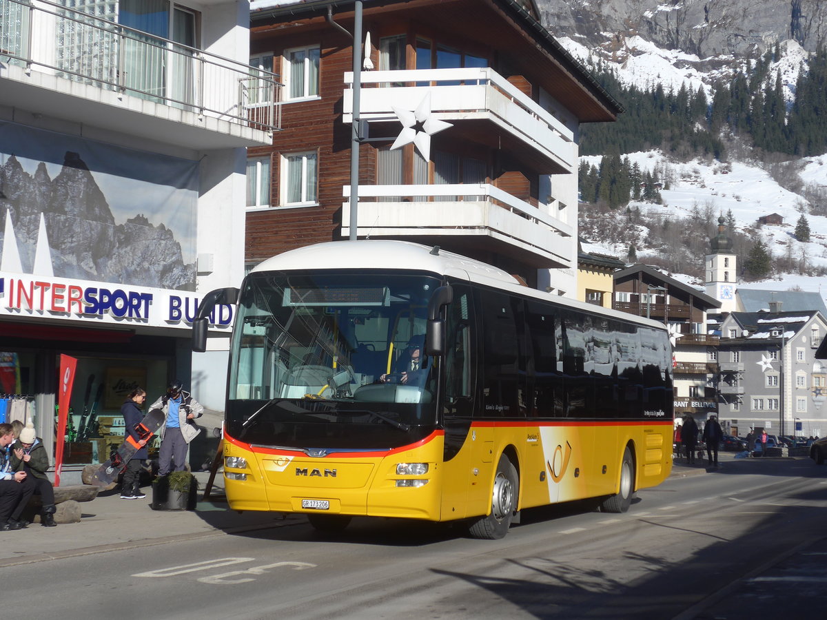 (213'269) - PostAuto Graubnden - GR 173'206 - MAN am 1. Januar 2020 in Flims, Bergbahnen