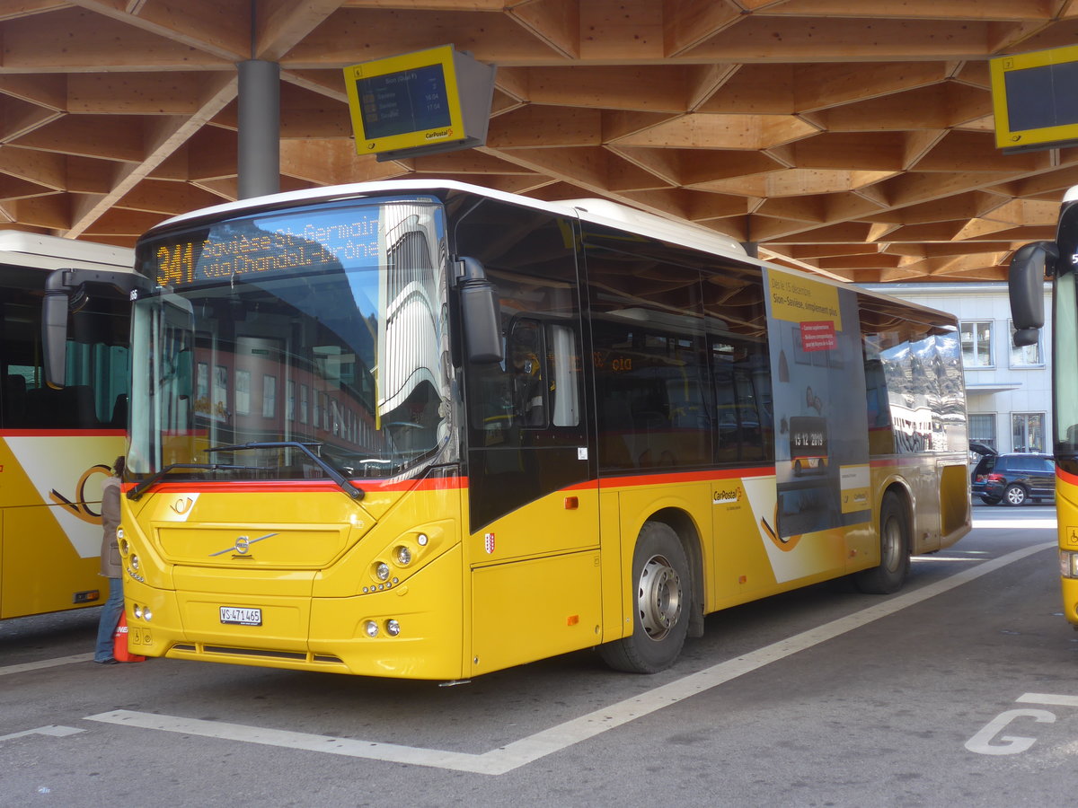 (213'364) - PostAuto Wallis - Nr. 36/VS 471'465 - Volvo am 4. Januar 2020 beim Bahnhof Sion