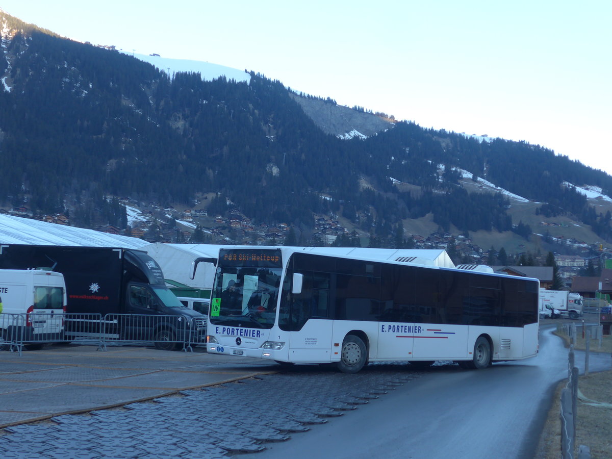 (213'519) - Portenier, Adelboden - Nr. 1/BE 27'928 - Mercedes (ex FRA-Bus, D-Frankfurt) am 11. Januar 2020 in Adelboden, Weltcup