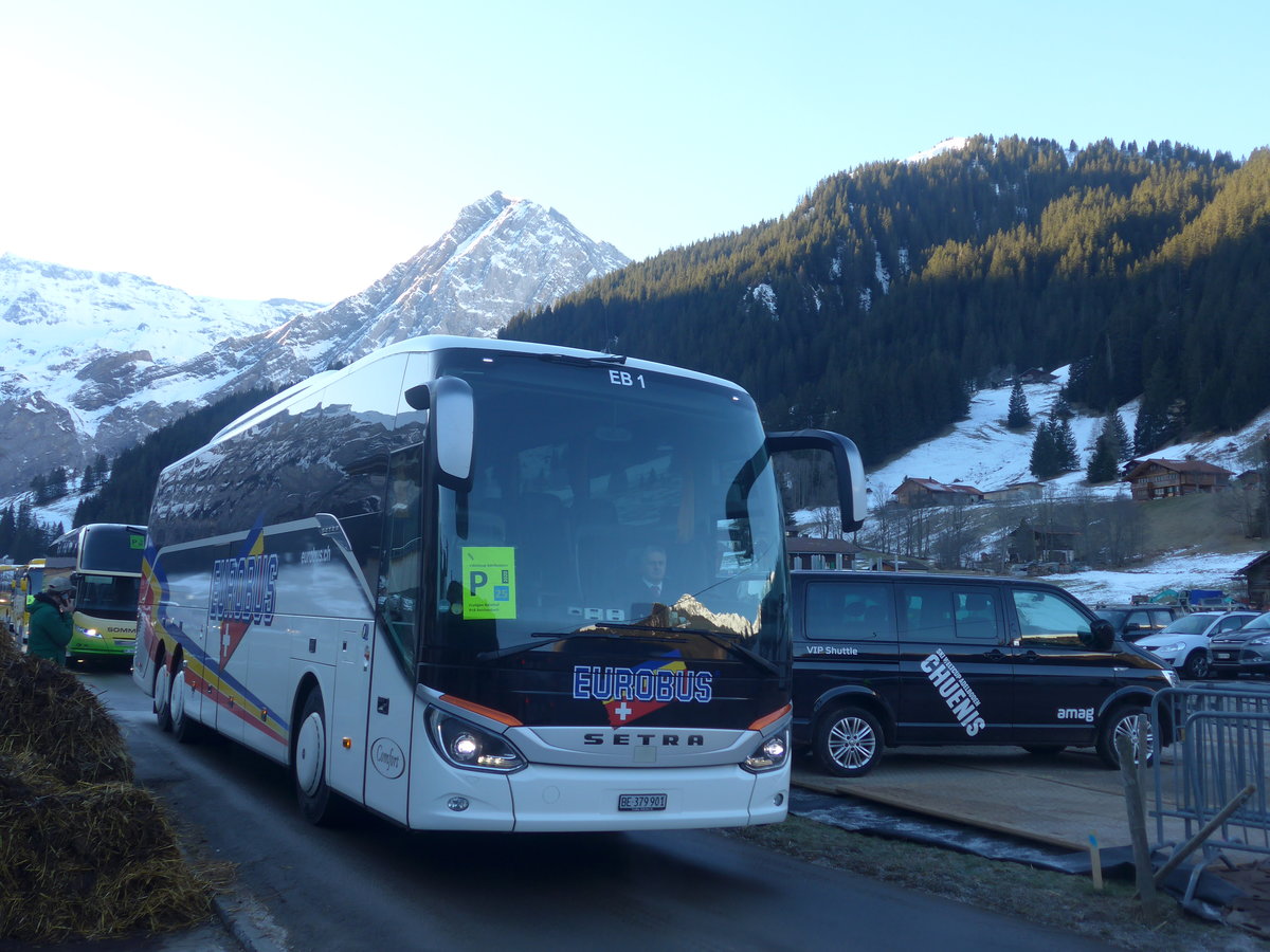 (213'530) - Eurobus, Bern - Nr. 1/BE 379'901 - Setra am 11. Januar 2020 in Adelboden, Weltcup
