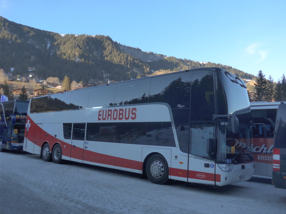 (213'742) - Welti-Furrer, Bassersdorf - Nr. SE02/ZH 930'332 - Van Hool (ex Eurobus swiss-express, Bassersdorf Nr. SE02) am 11. Januar 2020 in Adelboden, ASB