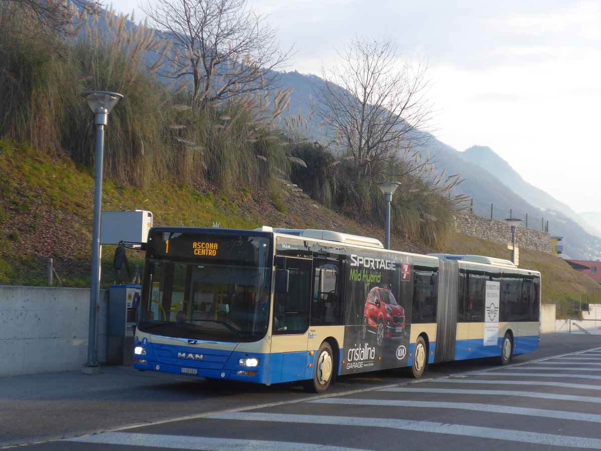 (213'818) - FART Locarno - Nr. 31/TI 323'831 - MAN am 18. Januar 2020 beim Bahnhof Tenero