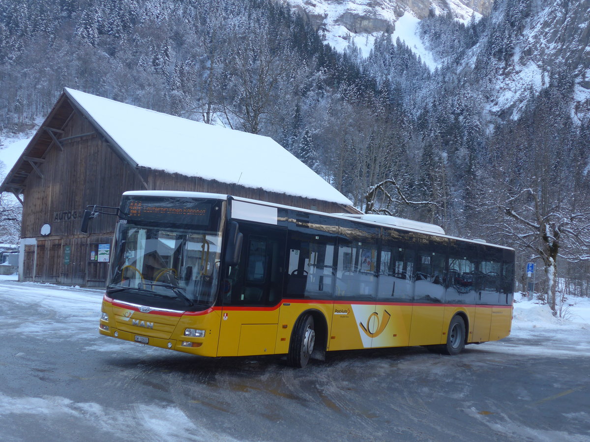 (213'909) - PostAuto Zentralschweiz - Nr. 2/OW 10'602 - MAN (ex Dillier, Sarnen Nr. 2) am 19. Januar 2020 in Stechelberg, Hotel