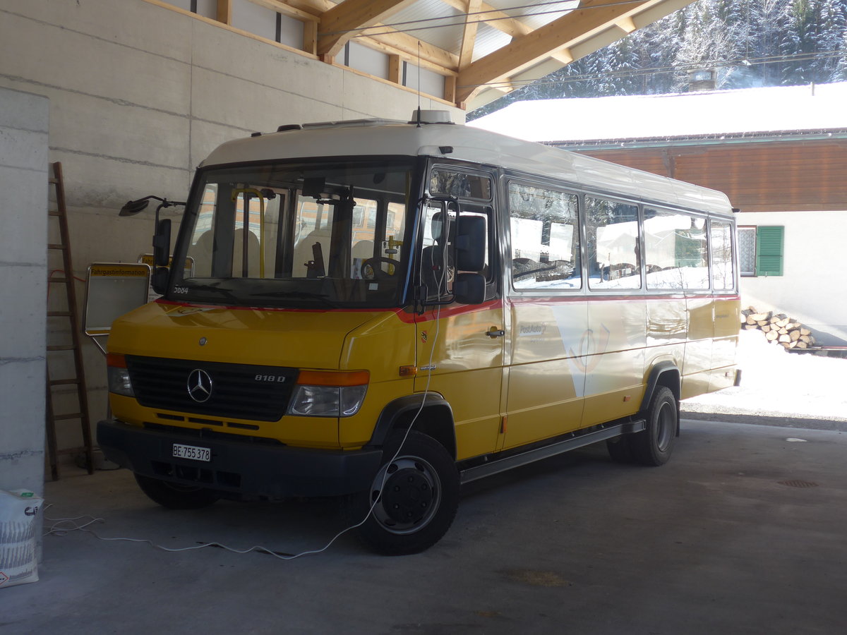 (213'913) - PostAuto Bern - BE 755'378 - Mercedes/Kusters am 19. Januar 2020 in Stechelberg, Garage