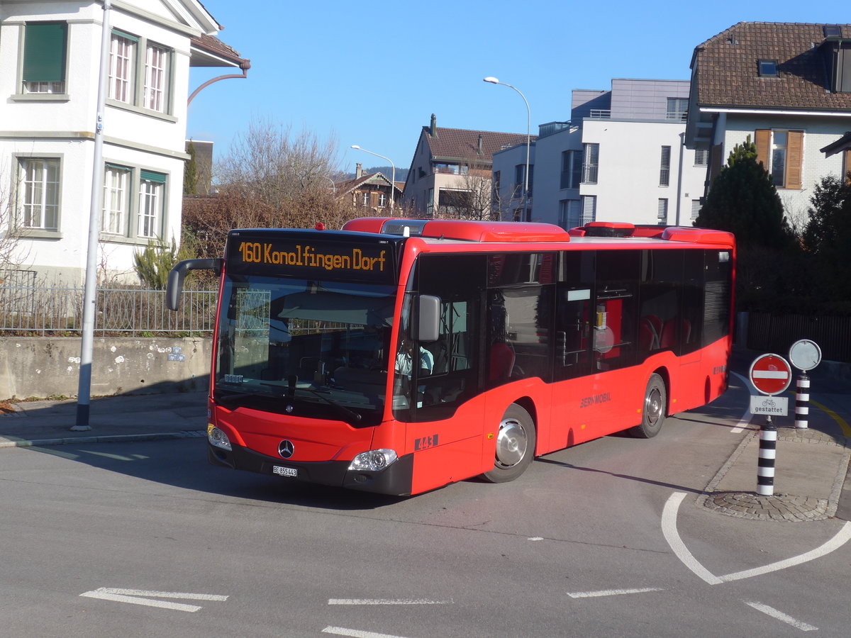 (213'965) - Bernmobil, Bern - Nr. 443/BE 855'443 - Mercedes am 20. Januar 2020 beim Bahnhof Mnsingen