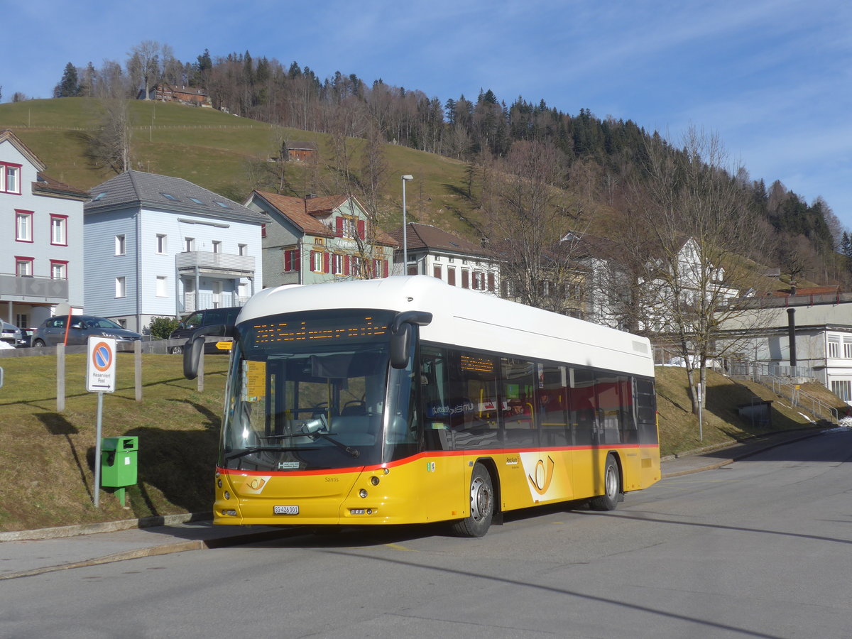214'008) - PostAuto Ostschweiz - SG 426'001 - Hess am 1. Februar 2020 beim Bahnhof Urnsch
