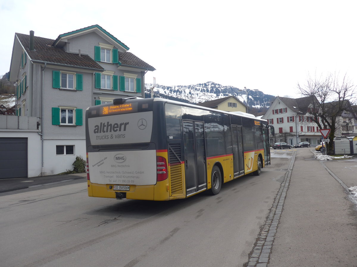 (214'041) - PostAuto Ostschweiz - SG 356'506 - Mercedes (ex Schmidt, Oberbren) am 1. Februar 2020 beim Bahnhof Nesslau-Neu St. Johann