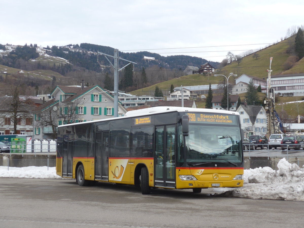 (214'043) - PostAuto Ostschweiz - SG 356'506 - Mercedes (ex Schmidt, Oberbren) am 1. Februar 2020 in Nesslau, Garage