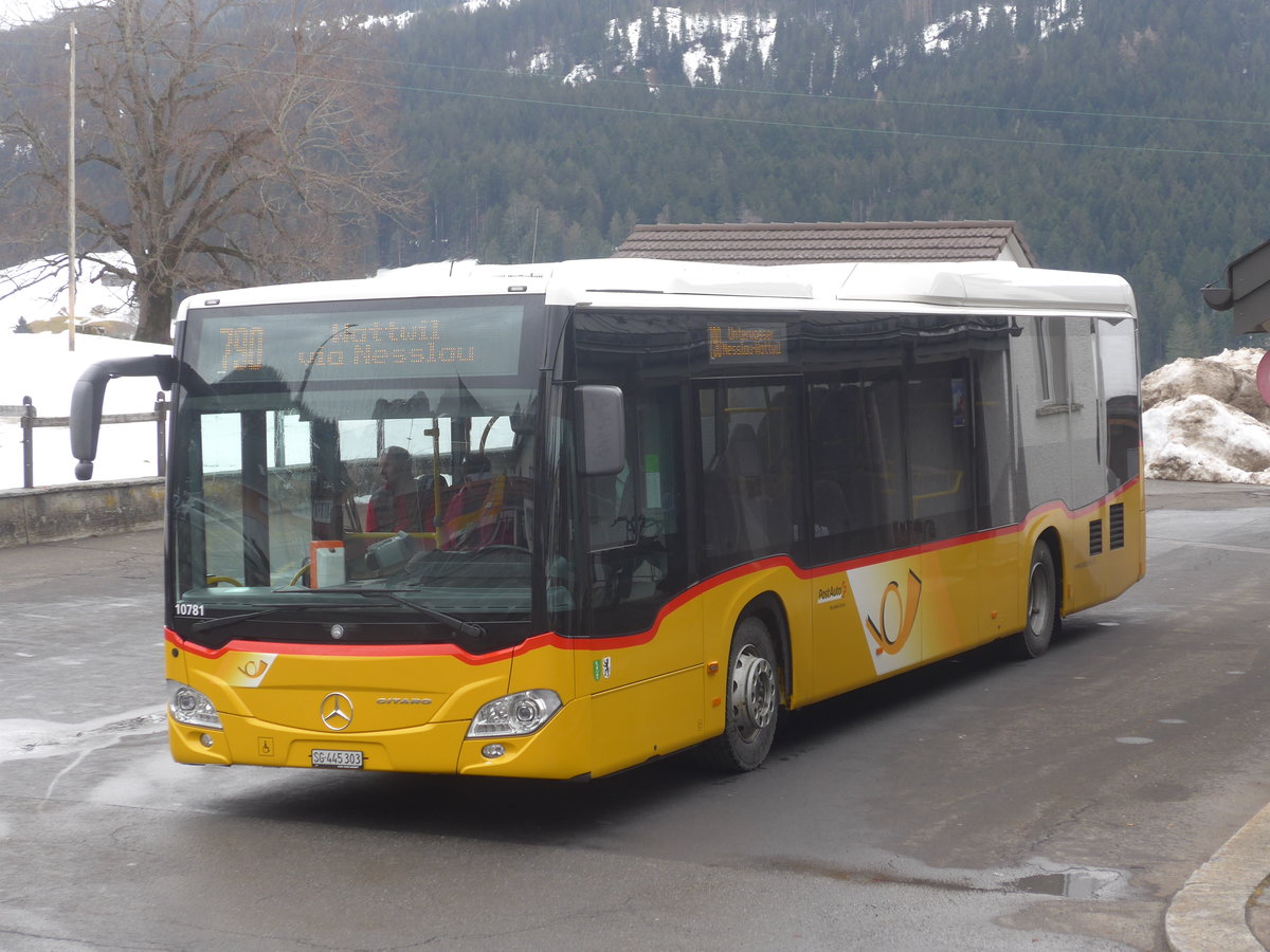 (214'066) - PostAuto Ostschweiz - SG 445'303 - Mercedes am 1. Februar 2020 in Wildhaus, Dorf