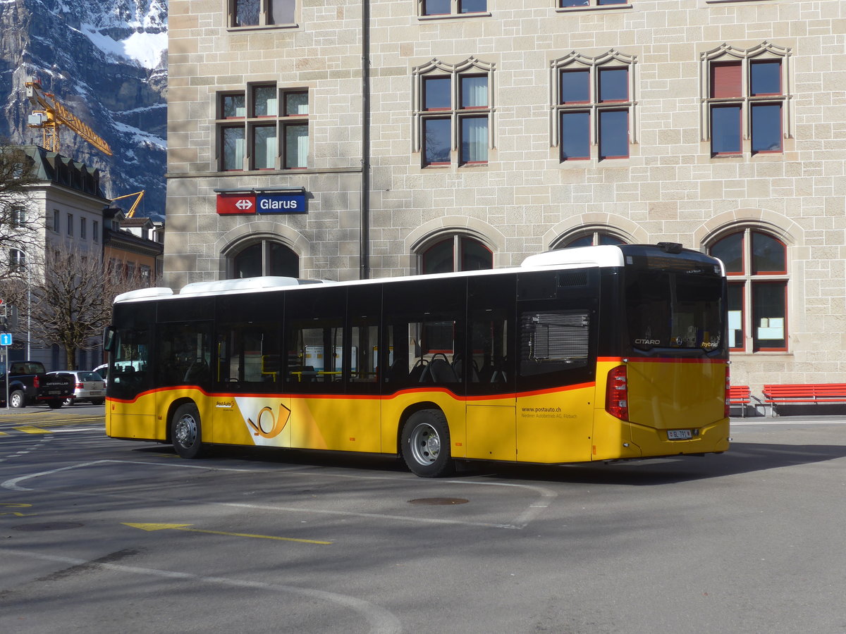 (214'192) - Niederer, Filzbach - Nr. 4/GL 791 - Mercedes am 15. Februar 2020 beim Bahnhof Glarus