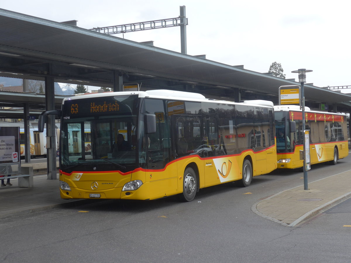 (214'406) - PostAuto Bern - BE 637'781 - Mercedes am 17. Februar 2020 beim Bahnhof Spiez