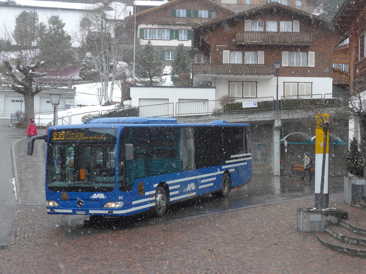 (214'475) - AFA Adelboden - Nr. 90/BE 398'916 - Mercedes am 19. Februar 2020 in Adelboden, Busstation