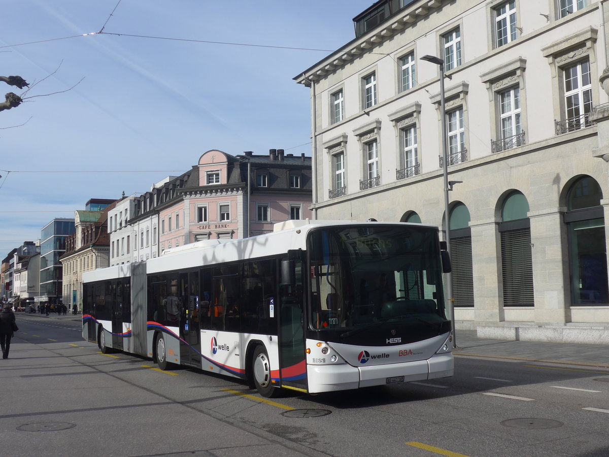 (214'584) - BBA Aarau - Nr. 165/AG 441'165 - Scania/Hess am 20. Februar 2020 beim Bahnhof Aarau