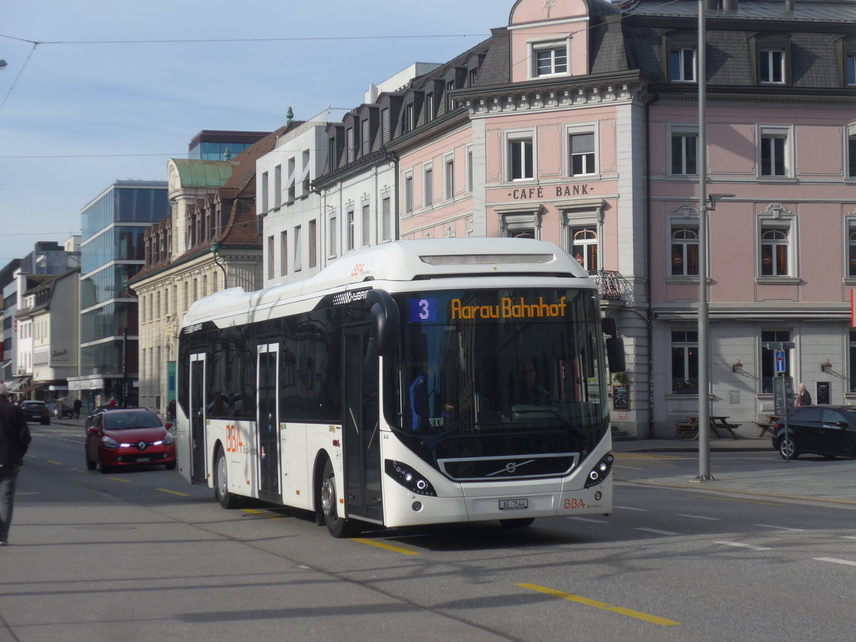 (214'589) - BBA Aarau - Nr. 44/AG 7544 - Volvo am 20. Februar 2020 beim Bahnhof Aarau