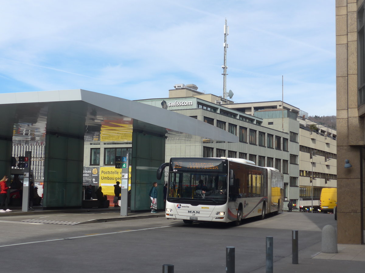 (214'632) - PostAuto Nordschweiz - AG 271'190 - MAN am 20. Februar 2020 beim Bahnhof Baden