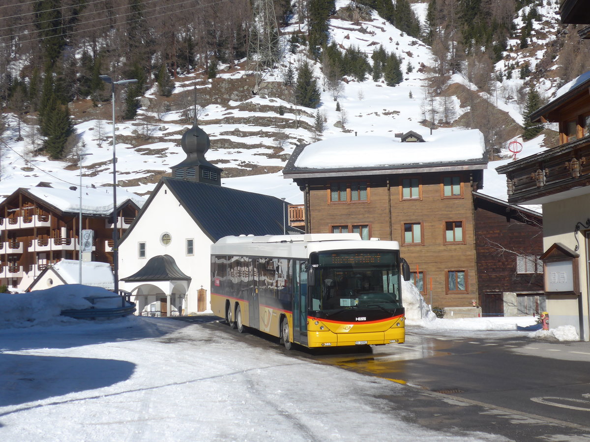 (214'759) - PostAuto Wallis - VS 32'092 - Scania/Hess (ex In Albon, Visp) am 22. Februar 2020 in Oberwald, Dorfstrasse