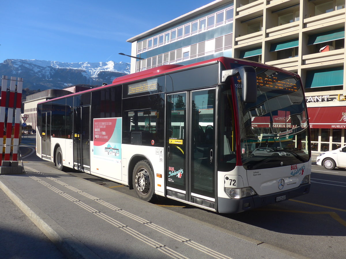 (214'814) - PostAuto Wallis - Nr. 72/VS 415'457 - Mercedes (ex Lathion, Sion Nr. 72) am 22. Februar 2020 beim Bahnhof Sion