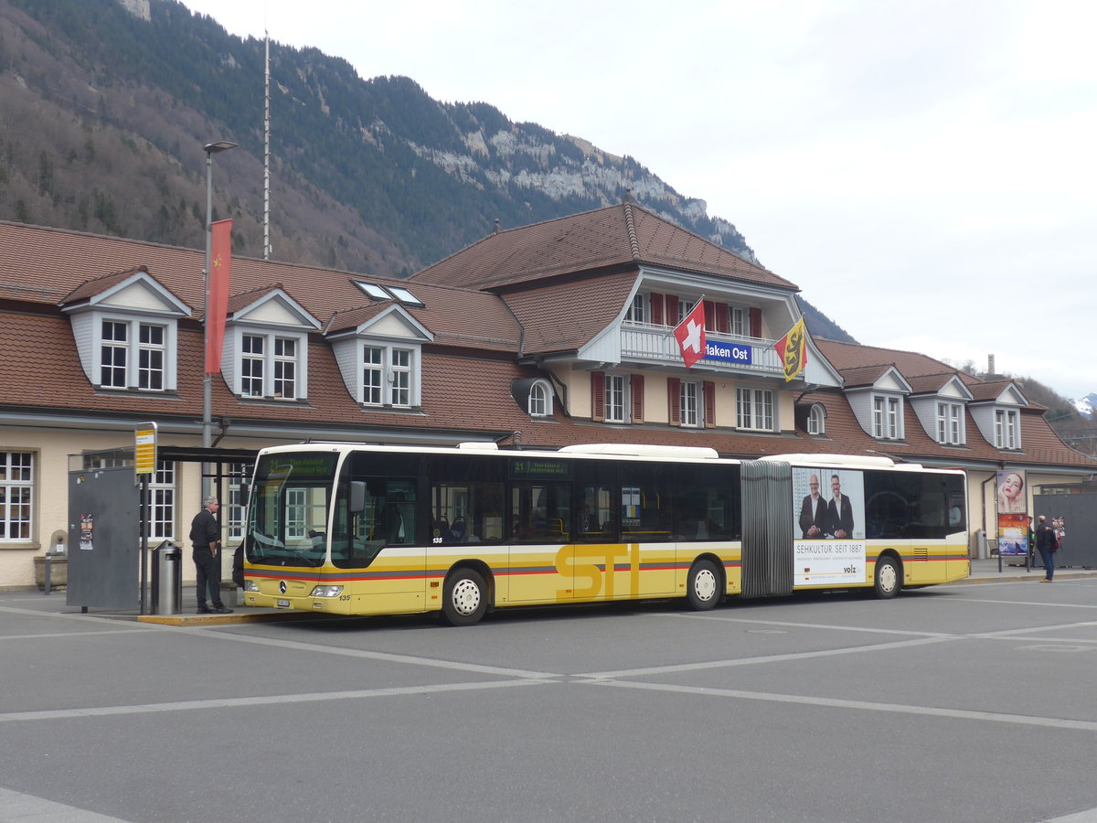 (214'846) - STI Thun - Nr. 135/BE 801'135 - Mercedes am 23. Februar 2020 beim Bahnhof Interlaken Ost