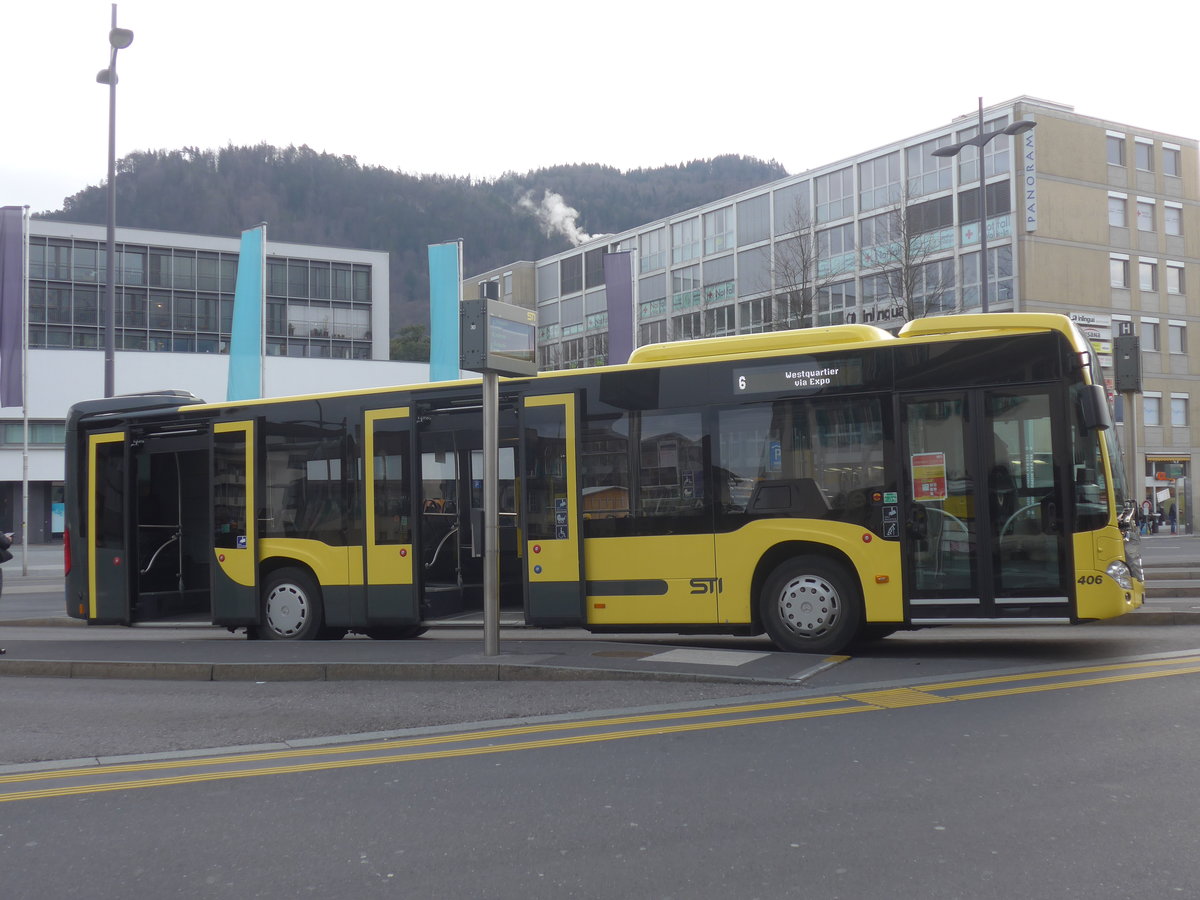 (215'118) - STI Thun - Nr. 406/BE 820'406 - Mercedes am 14. Mrz 2020 beim Bahnhof Thun