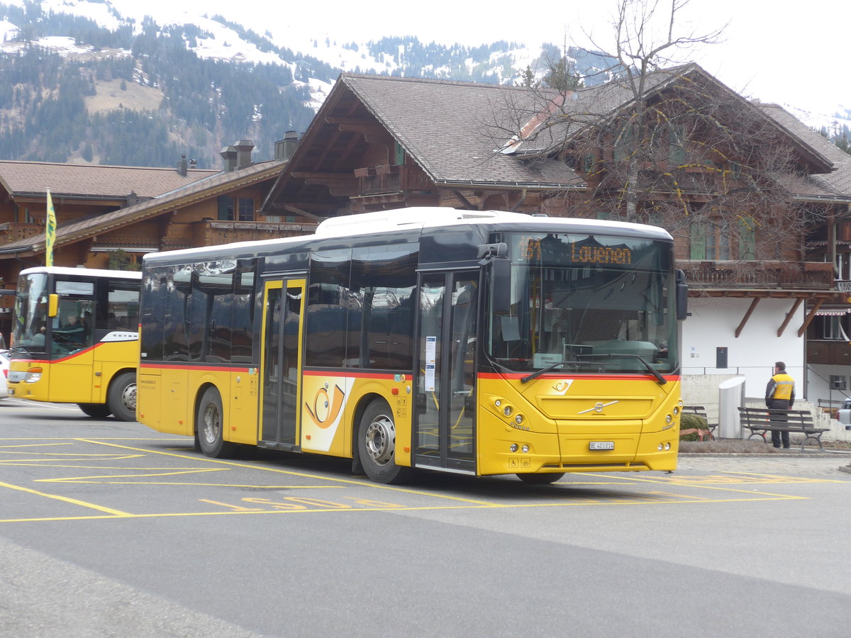 (215'136) - Kbli, Gstaad - BE 403'014 - Volvo am 14. Mrz 2020 beim Bahnhof Gstaad