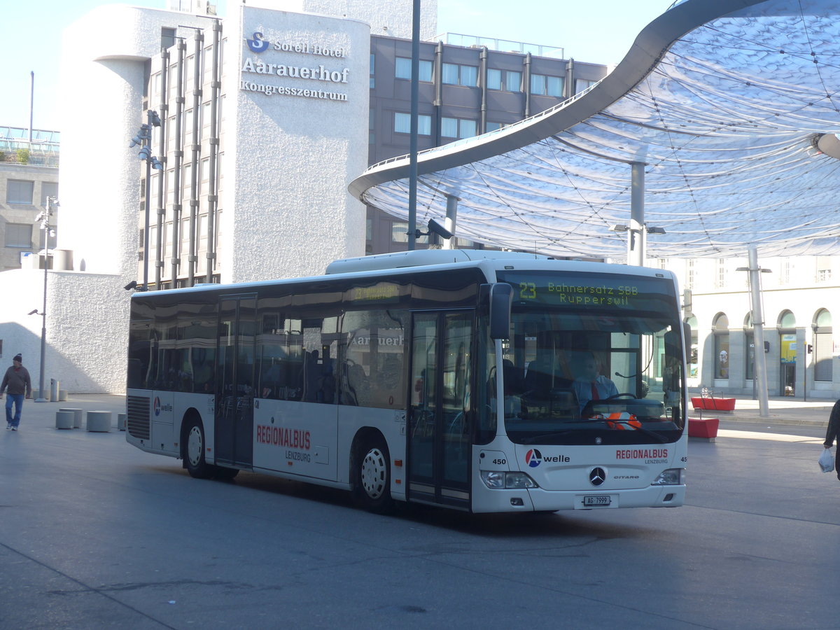 (215'204) - Knecht, Windisch - Nr. 450/AG 7999 - Mercedes am 15. Mrz 2020 beim Bahnhof Aarau